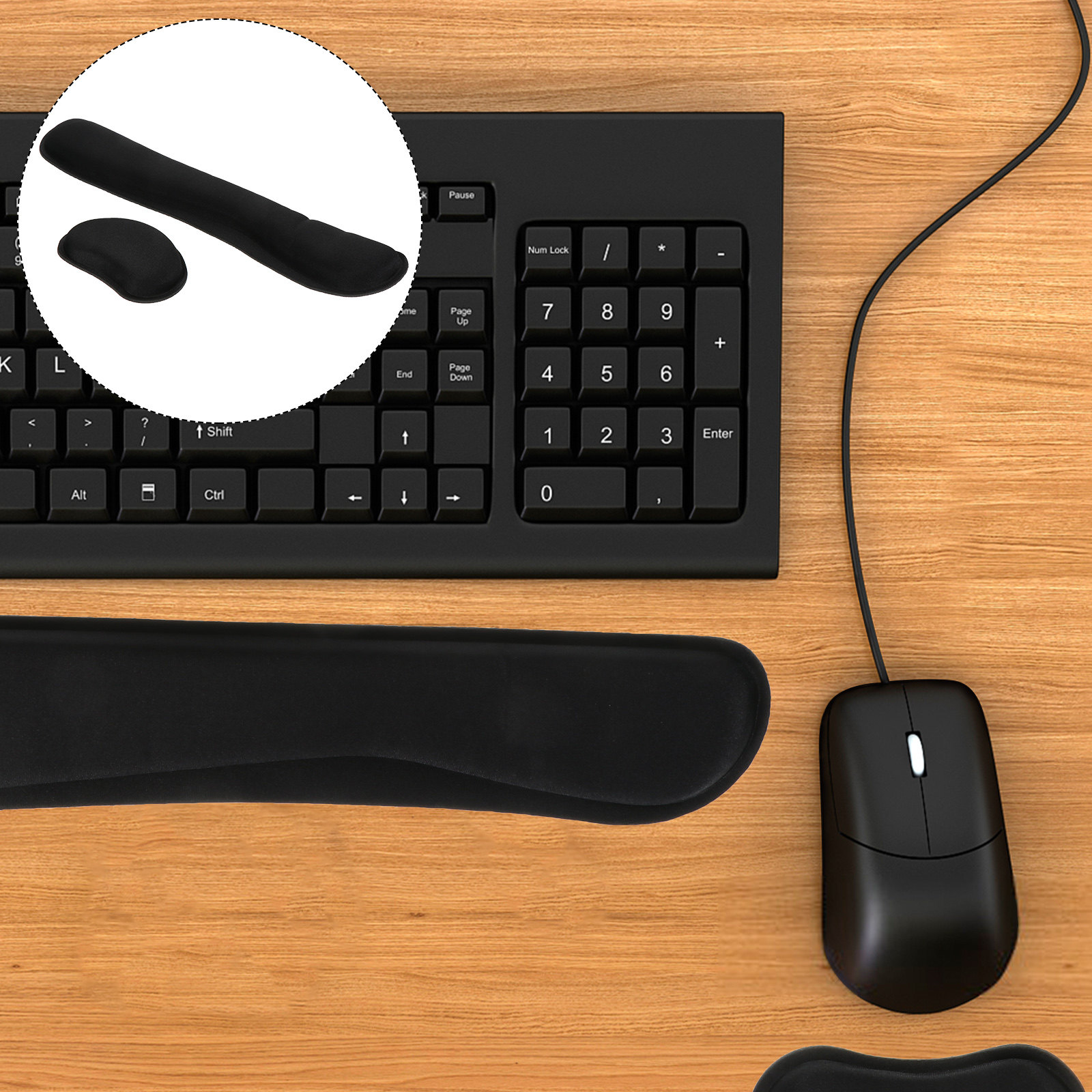 Gaming Keyboard Ergonomics - 1Set Bantalan Penyangga Pergelangan Tangan Busa