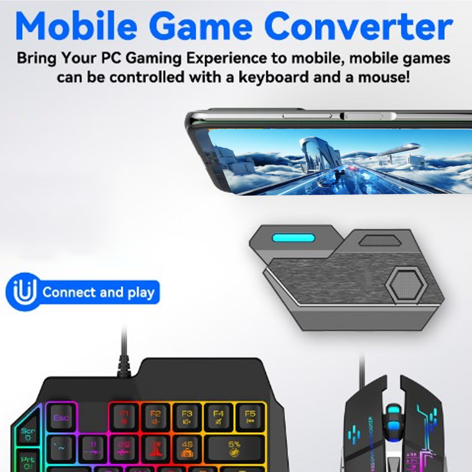 Gaming Keyboard And Mouse Mobile - Paket Combo Game Mobile Koneksi Bluetooth