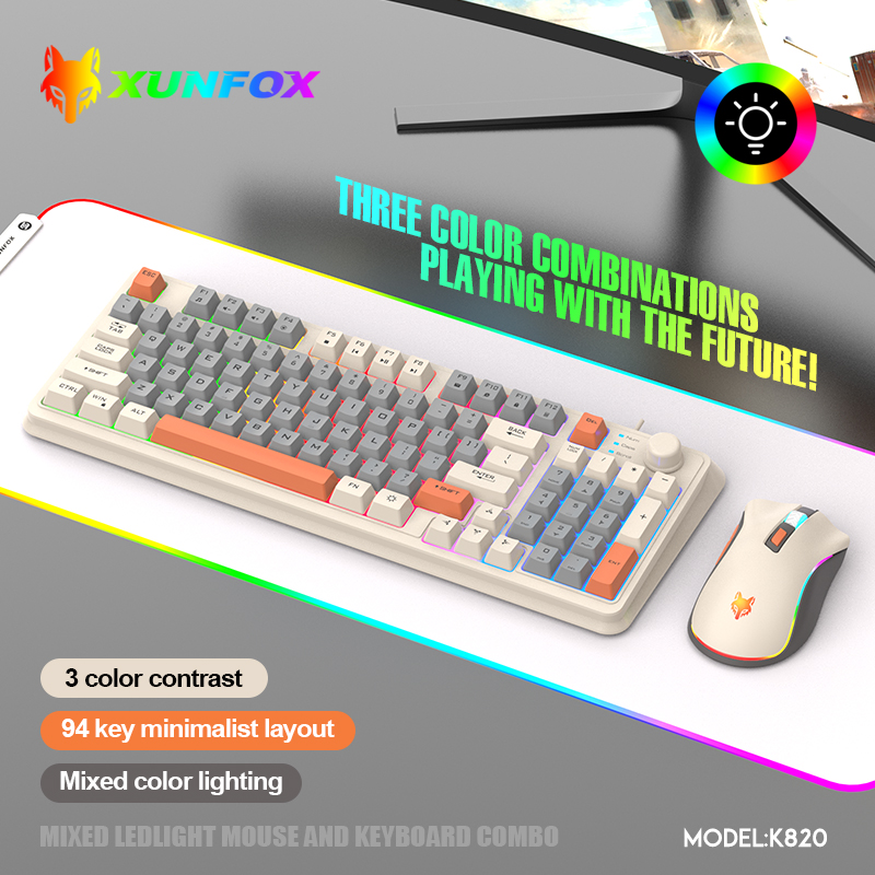 Gaming Keyboard And Mouse Combo Wireless - K820 Set Keyboard Game berkabel USB,