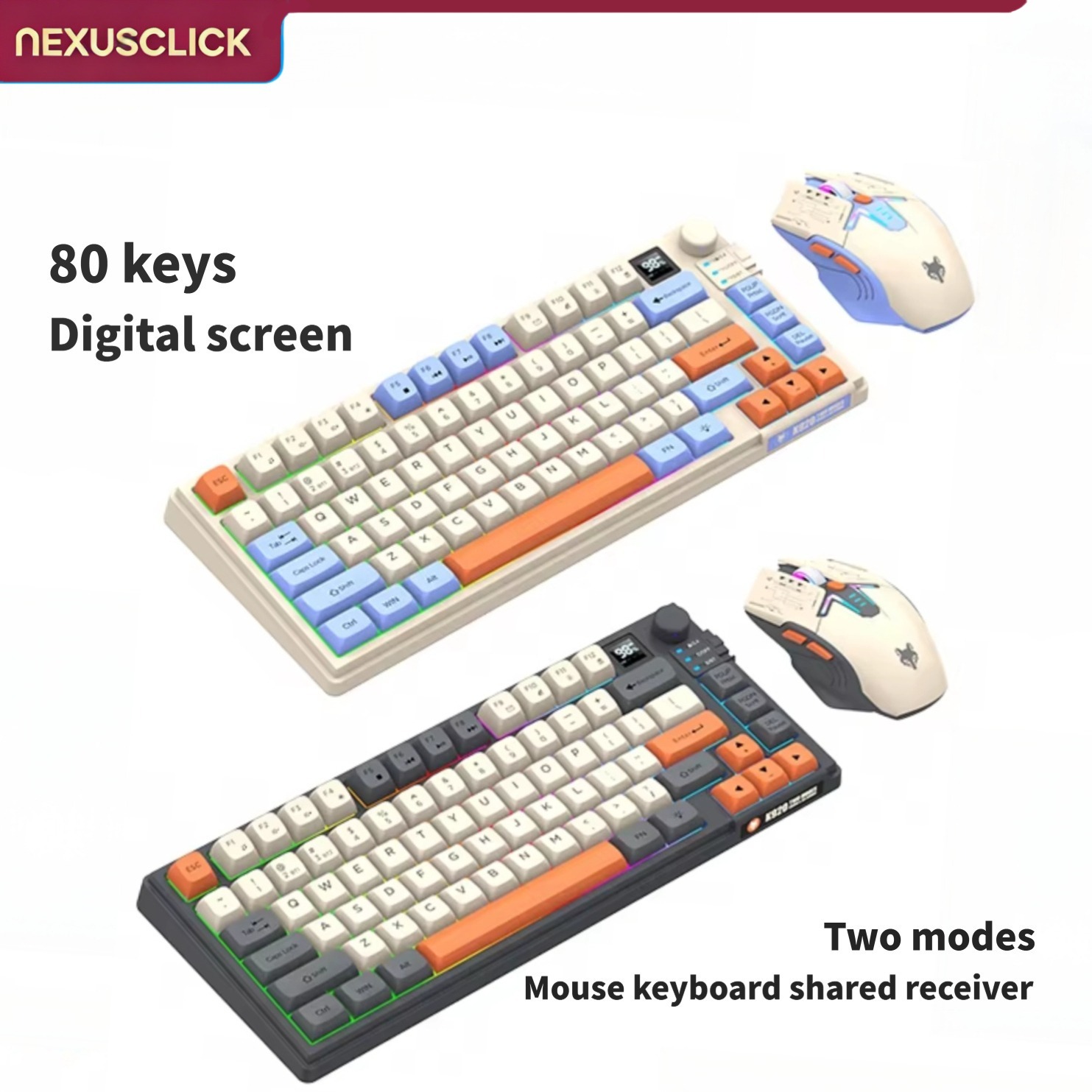 Gaming Keyboard And Mouse Combo Wireless - NexusClick Kombinasi Keyboard dan Mouse Dual
