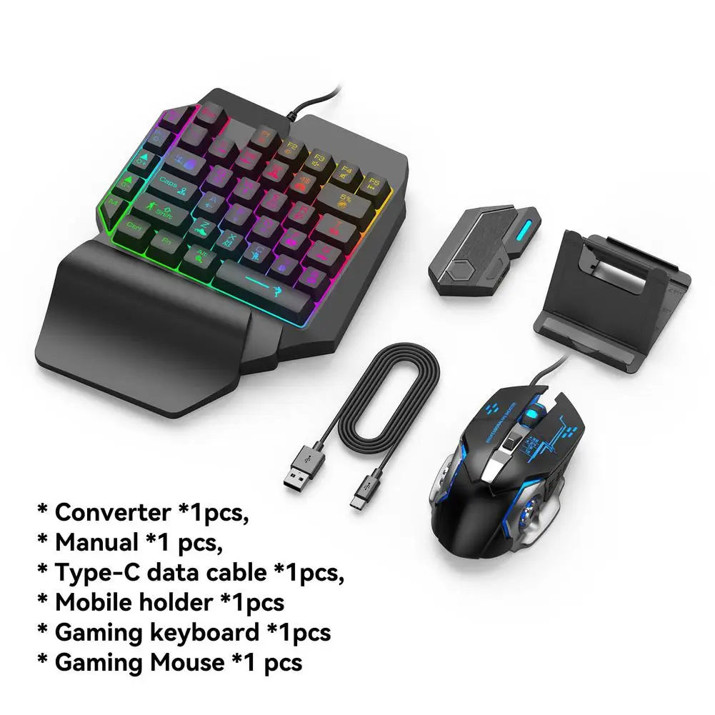 Keyboard Mouse Bundle Gaming - Set Gaming Mouse Keyboard Konverter Game