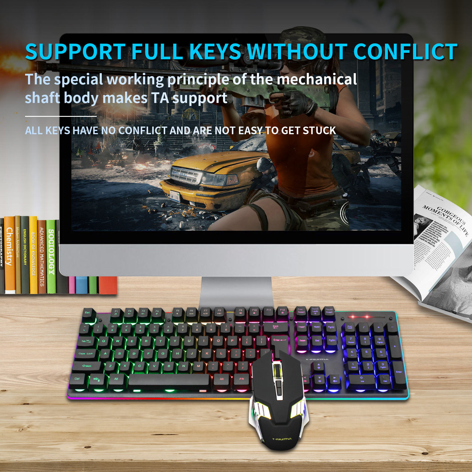 Kombo Keyboard dan Mouse Mekan - Gaming Keyboard And Mouse Combo Wireless ulasan dan harga