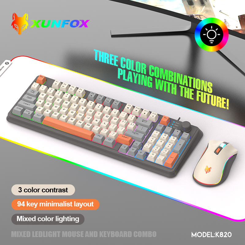 K820 Set Keyboard Game berkabe - Gaming Keyboard And Mouse Combo Wireless ulasan dan harga